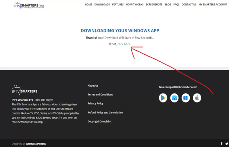 windows the official page to download IPTV