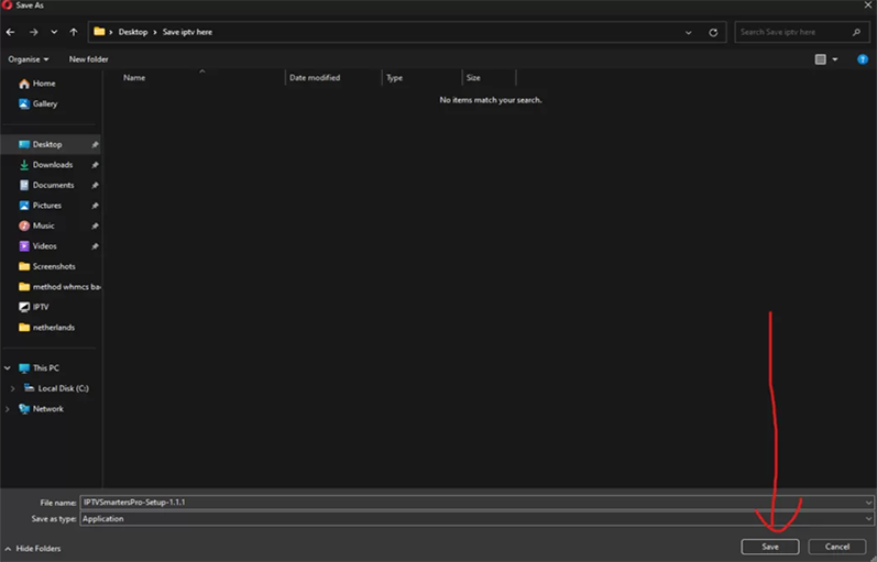 windows Location to Save the File